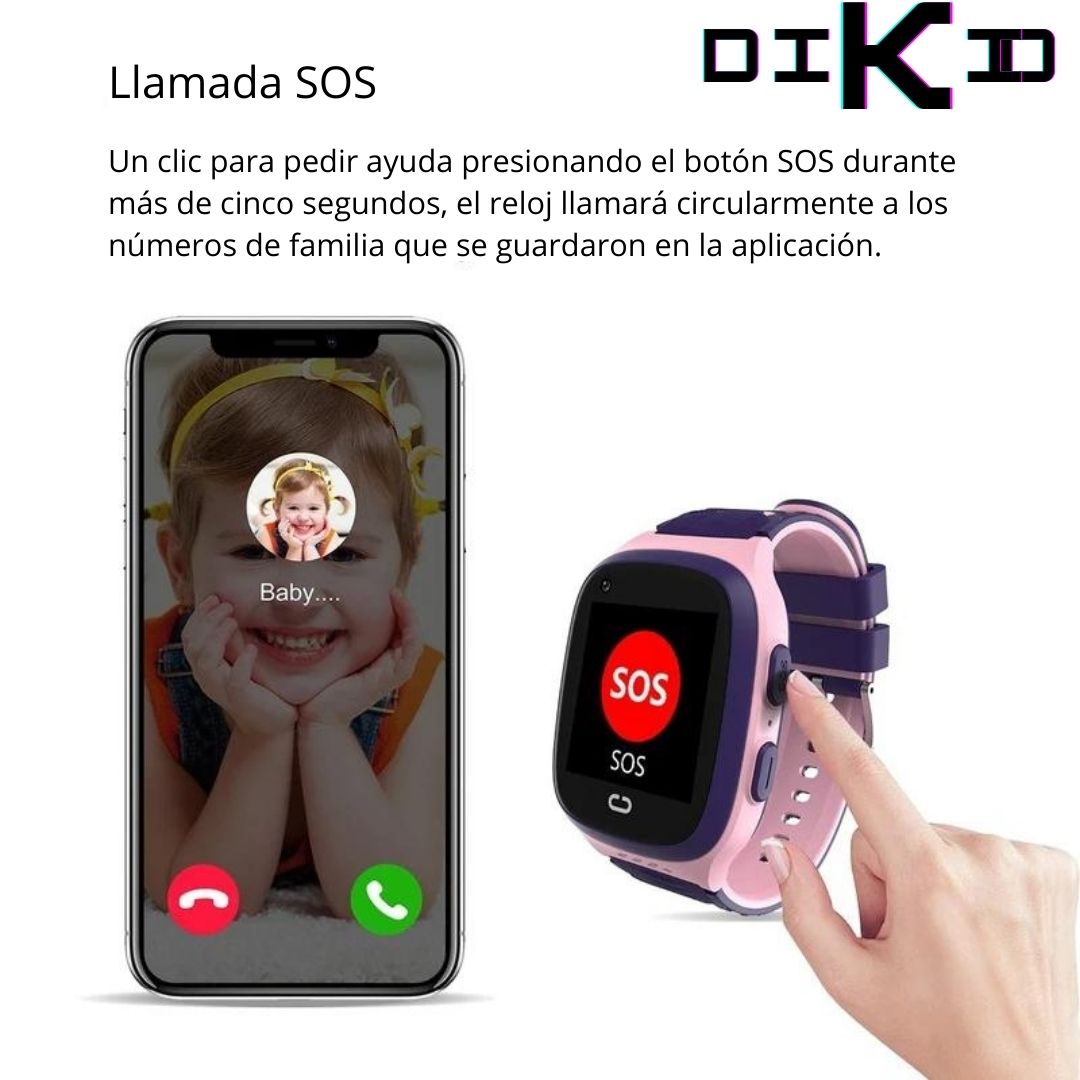 Reloj inteligente para niños de 3 años. Localizador GPS , WIFI y SOS.  Acerca y conecta con amigos para chatear desde el smartwatch. DIKID - mazy